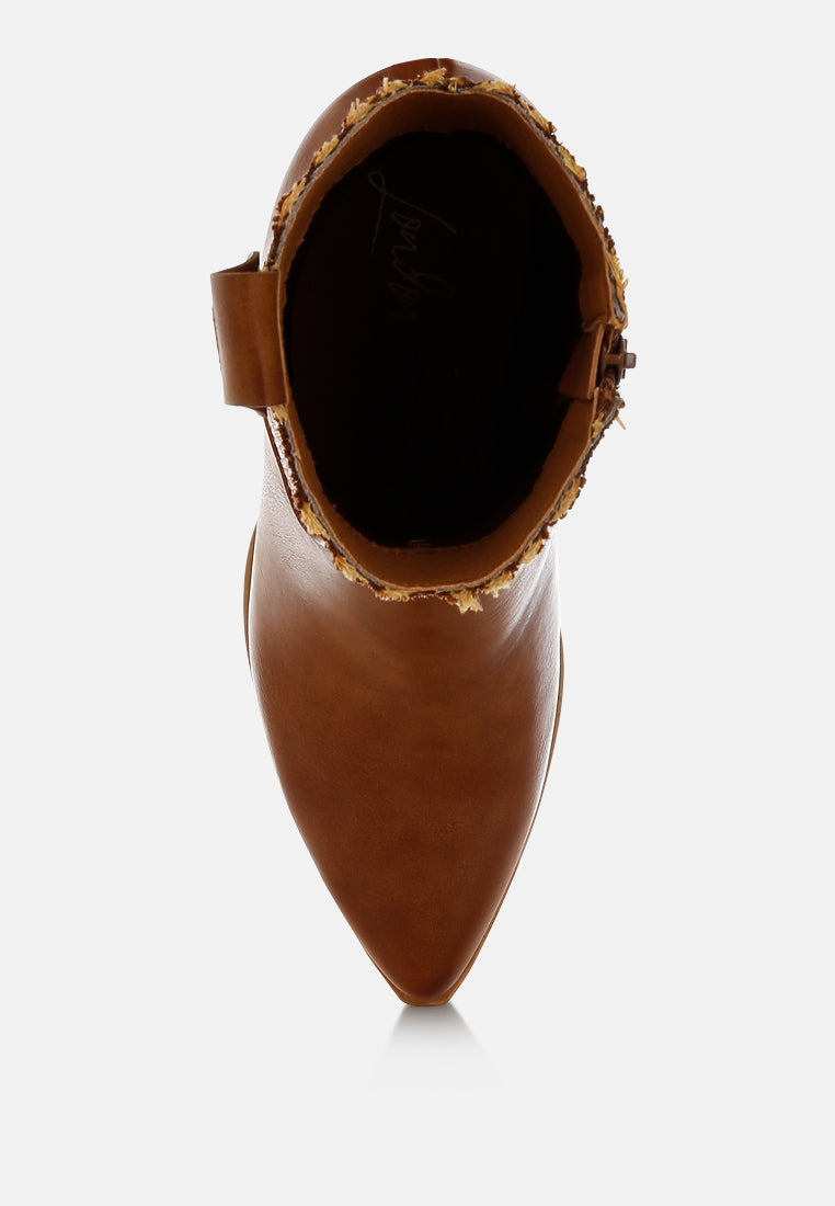 Big Mood Raffia & Faux Leather Cowboy Boots-3