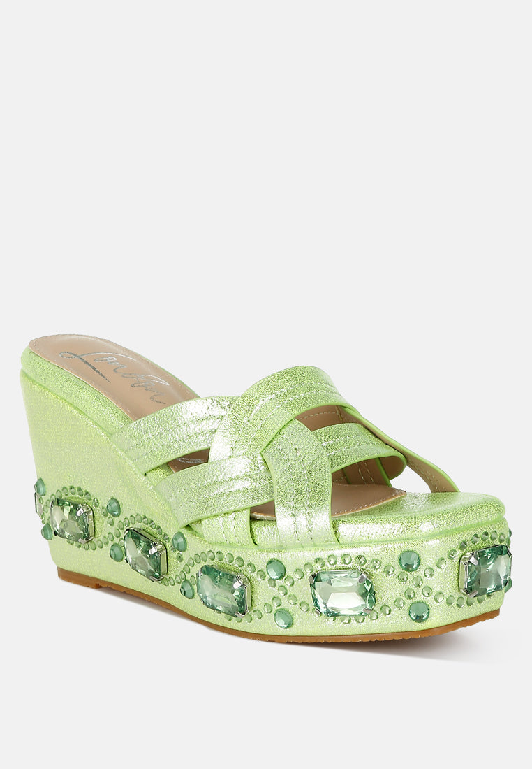 Blistronic Chunky Diamante & Rhinestone Cut-Out Sandals-2