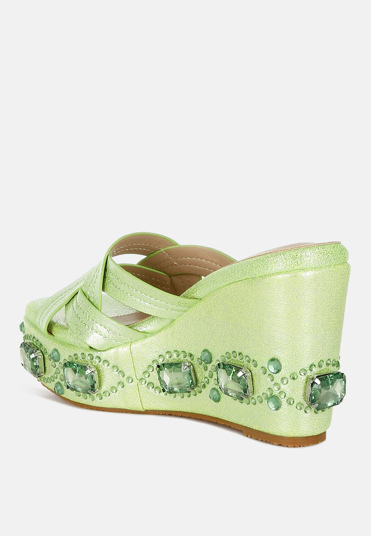 Blistronic Chunky Diamante & Rhinestone Cut-Out Sandals-3