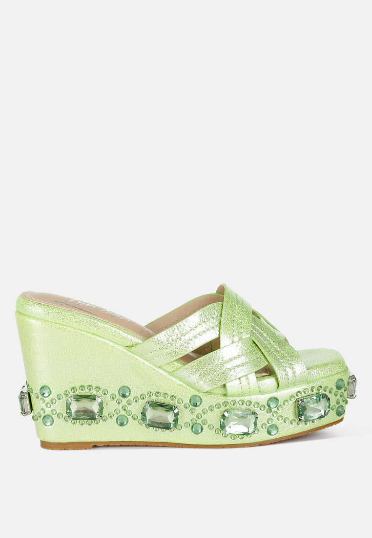 Blistronic Chunky Diamante & Rhinestone Cut-Out Sandals-0