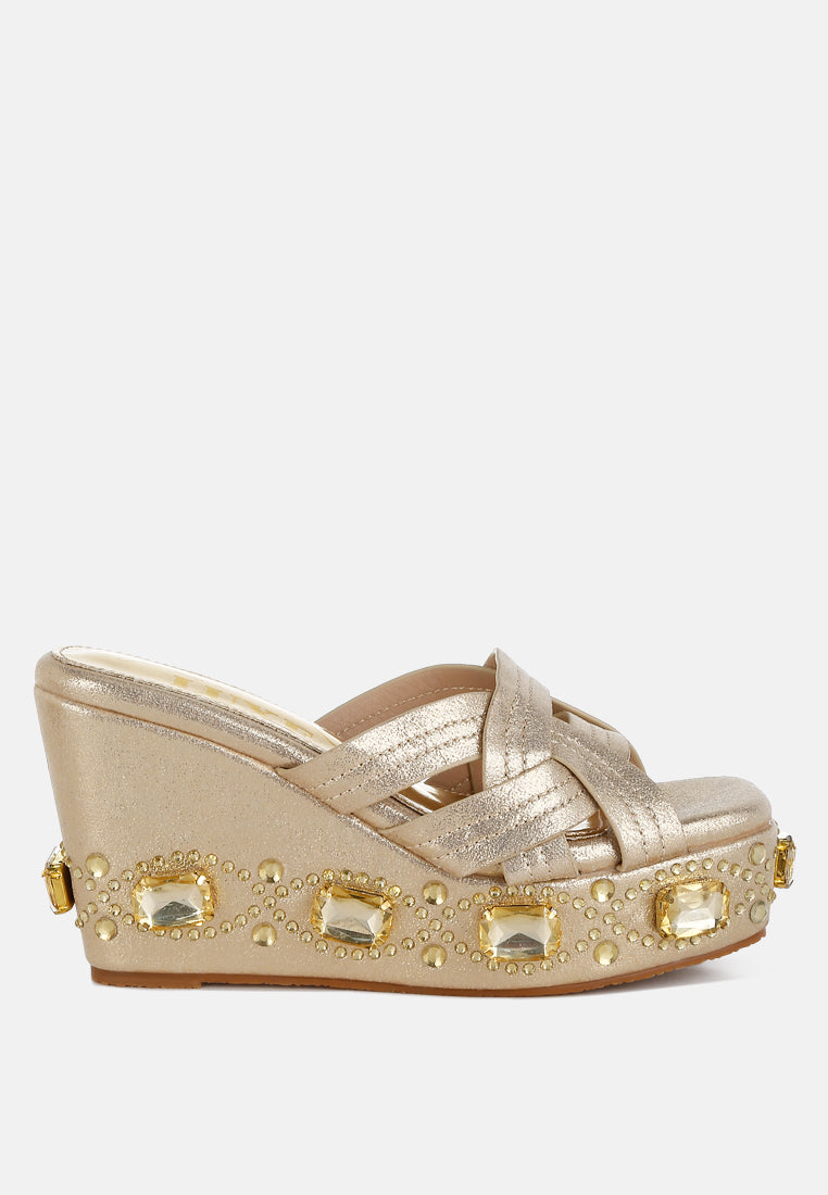 Blistronic Chunky Diamante & Rhinestone Cut-Out Sandals-5