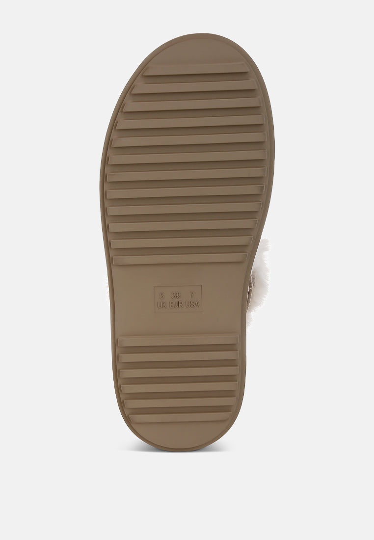 Bunting Faux Fur Collar Flatform Boots-4