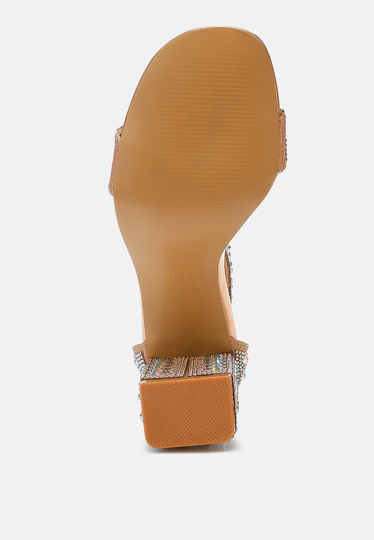 Cady Rhinestones And Sequins Block Sandals-4