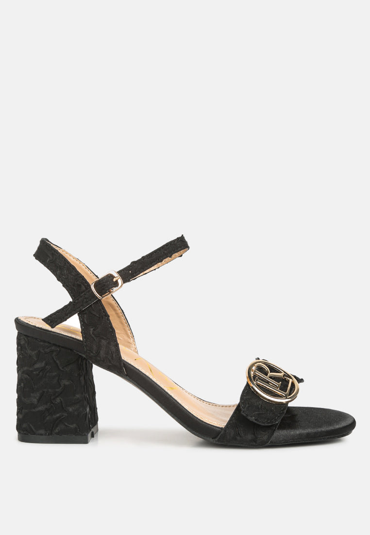 Chaplet Textured Block Heel Sandals-0