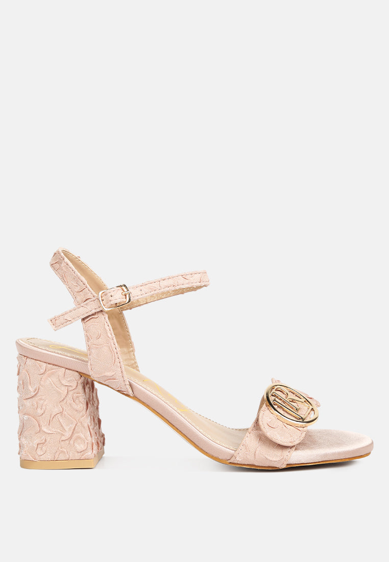 Chaplet Textured Block Heel Sandals-6