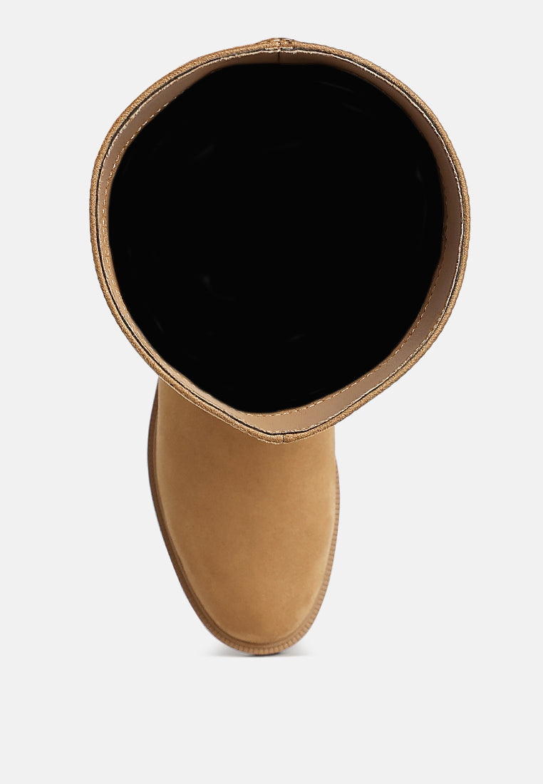 Chiru Round Toe Microfiber Calf Boots-3