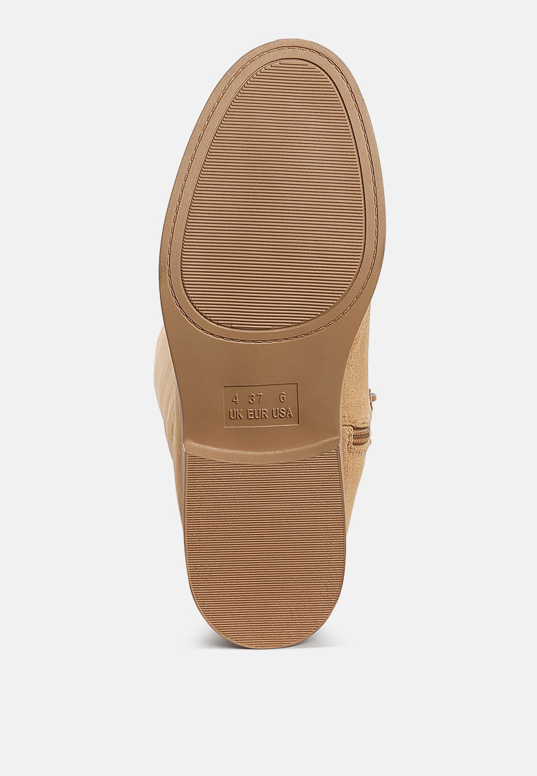 Chiru Round Toe Microfiber Calf Boots-4