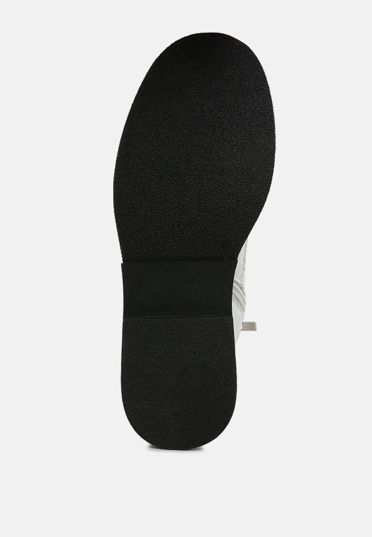 Clover Faux Leather Lace Up Boots-4