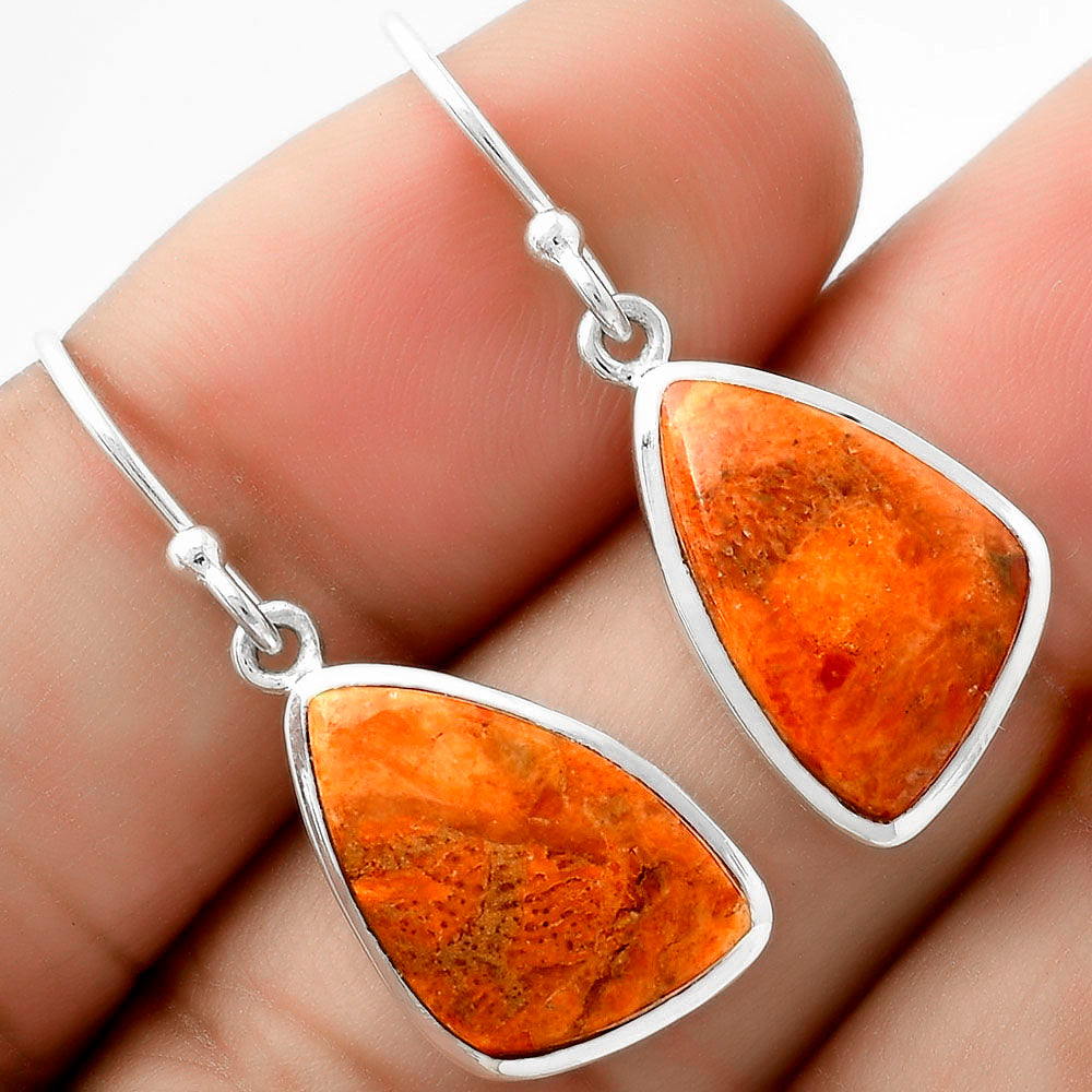 Red Sponge Coral Pendant Earrings Set T-1002 DGT01030-1