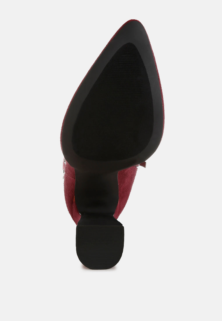 Dalton Studs Embellished High Ankle Boots-4