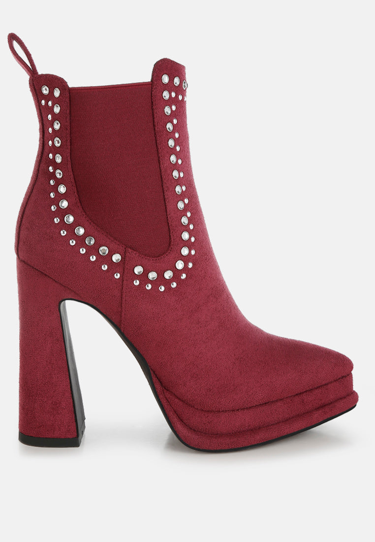 Dalton Studs Embellished High Ankle Boots-0
