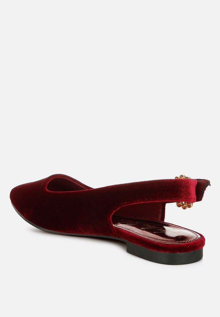 Dolan Velvet Slingback Flat Sandals-3