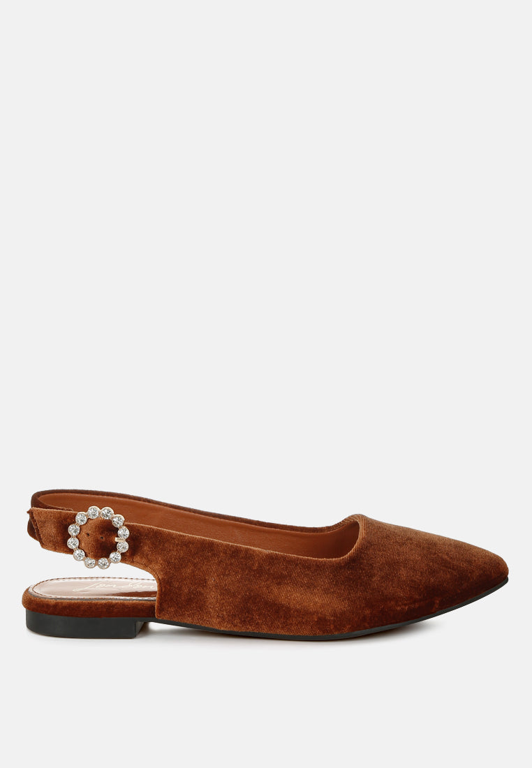 Dolan Velvet Slingback Flat Sandals-6