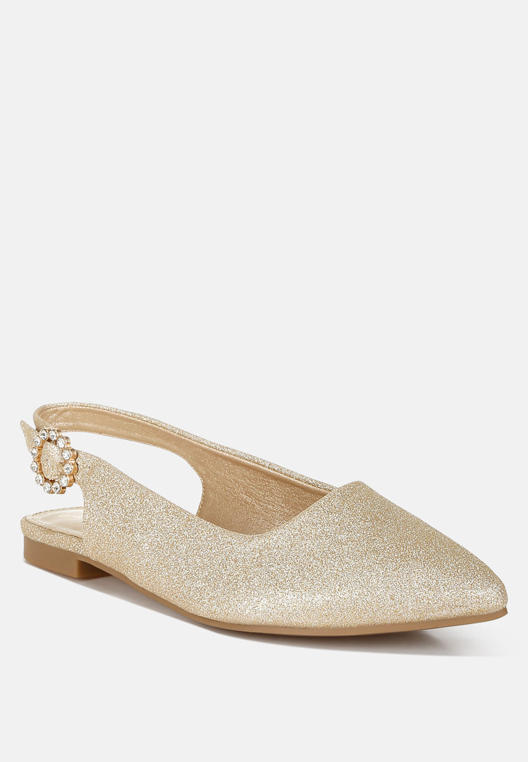 Giora Glitter Slingback Flat Sandals-1