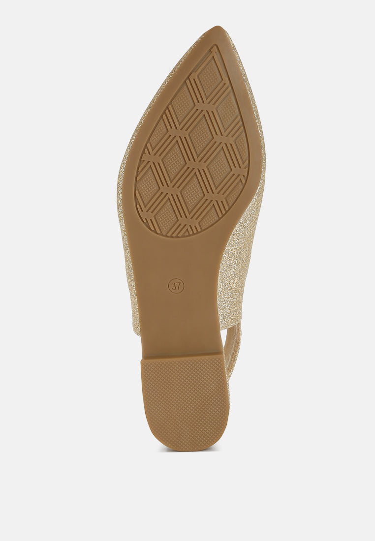 Giora Glitter Slingback Flat Sandals-4