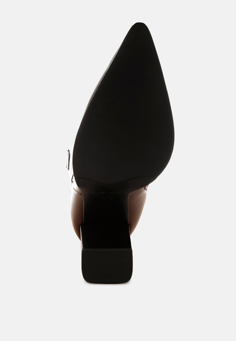 Hatter Pointed Toe Faux Leather Boots-4