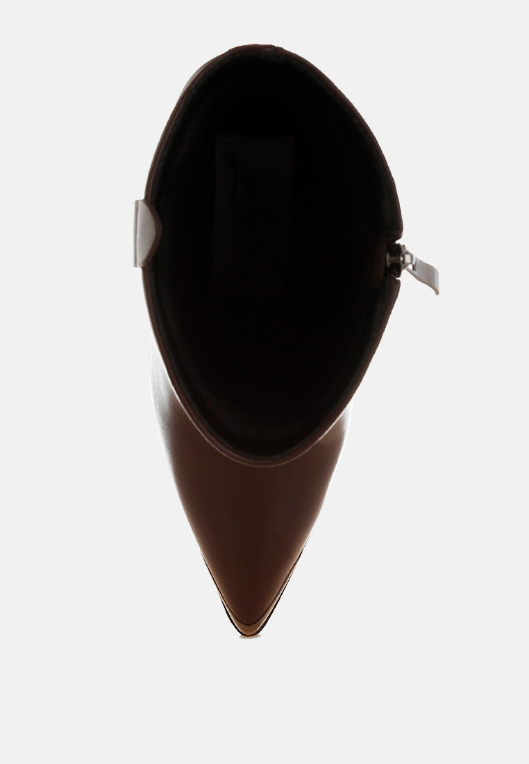 Hatter Pointed Toe Faux Leather Boots-3