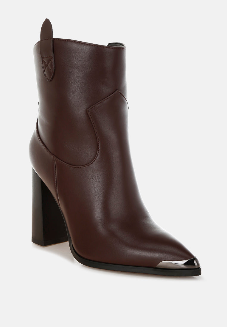 Hatter Pointed Toe Faux Leather Boots-1