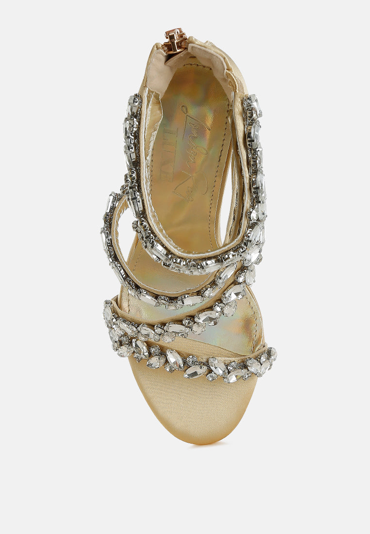 Korna Diamante Embellished Stiletto Heel Sandals-3