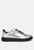 Kyniska Metallic Faux Leather Everyday Sneakers-0