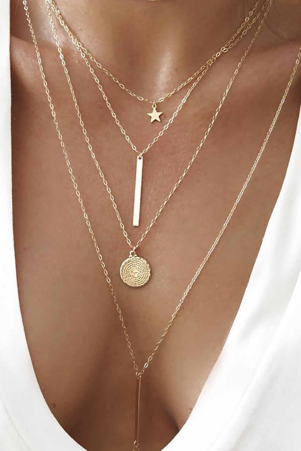 Boho Multi-layered Pendant Necklace-1