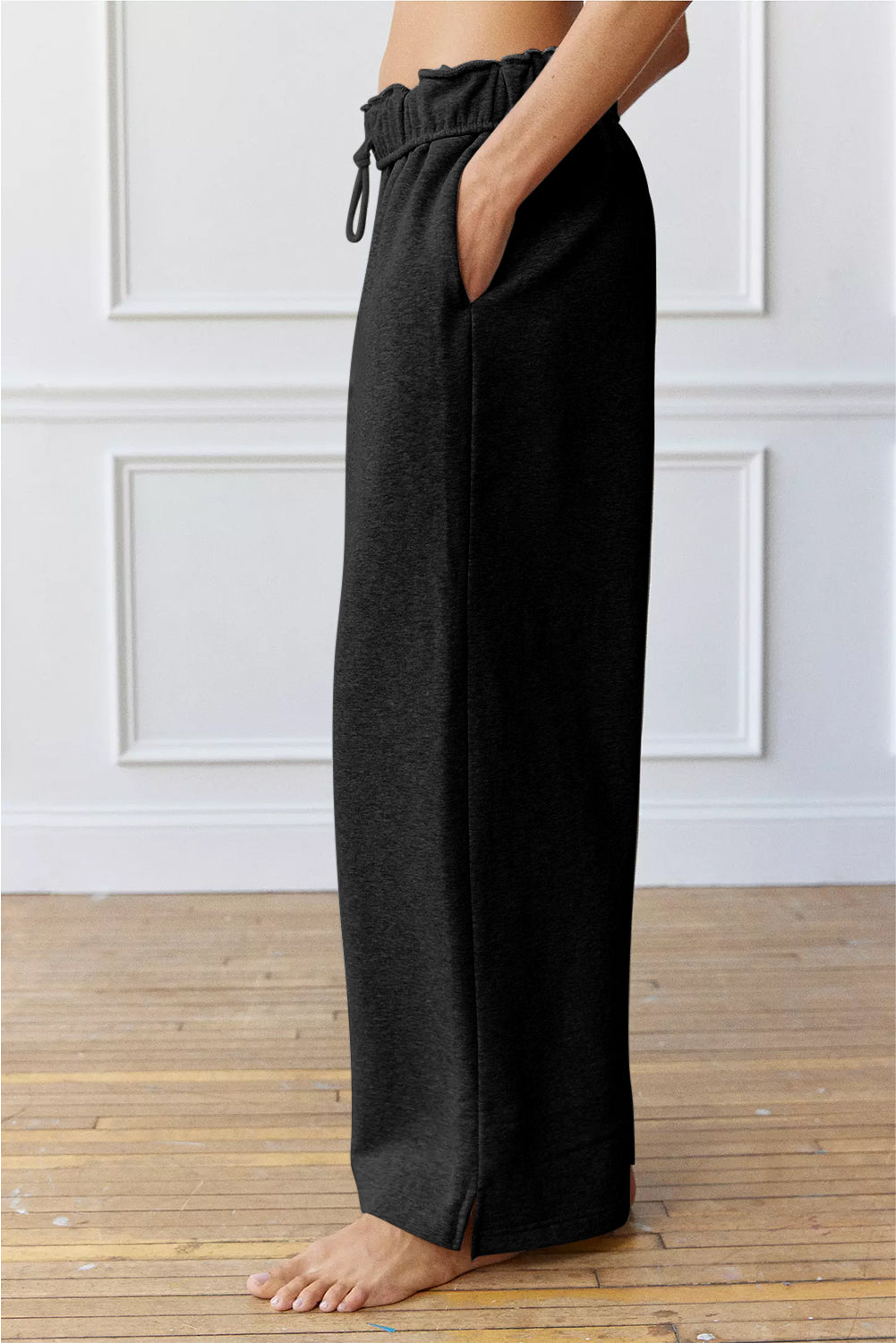 Greta Elastic High Waist Drawstring Sweatpants-2