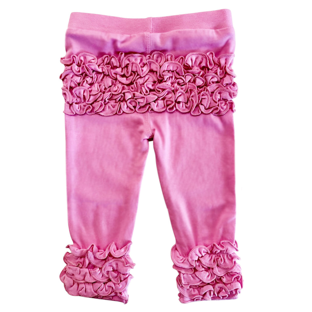AnnLoren Baby Girls Big Girls Boutique Pink Ruffle Butt Leggings Set-0