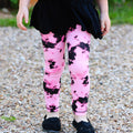 AnnLoren Baby Toddler Big Girls Boutique Black and Pink Tie Dye Leggings-0
