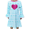 AL Limited Girls Boutique Blue & Pink Heart Soft Cotton Long Sleeve Dress-0