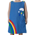 AL Limited Girls Blue Chambray Rainbow Overall Dress-0