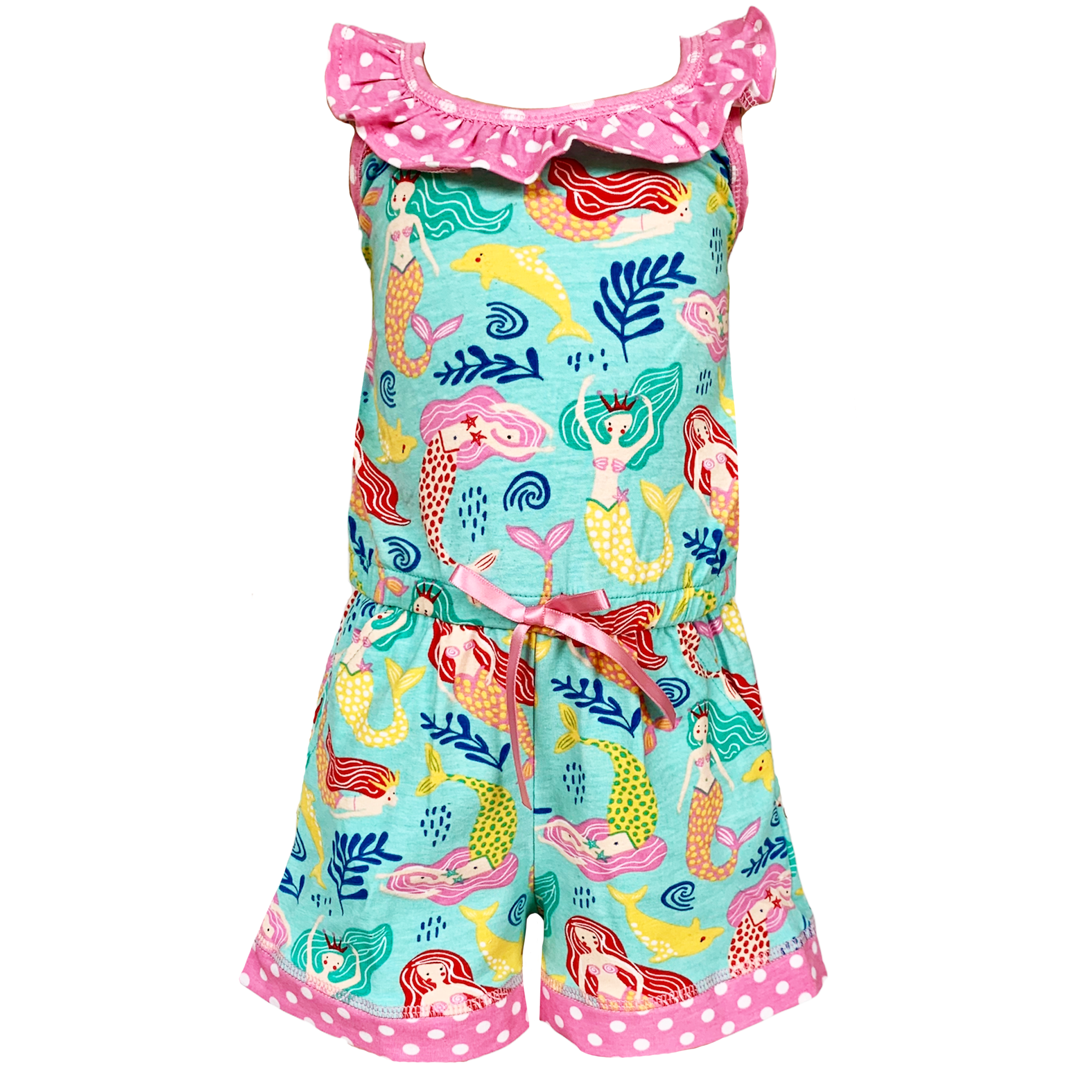 AnnLoren Girls Boutique Nautical Mermaid Jumpsuit  Spring Summer Romper-4