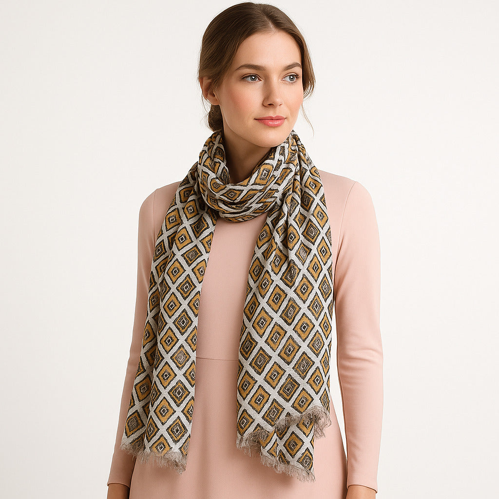 Womens Viscose Print Scarf Lightweight Wraps MV515-0
