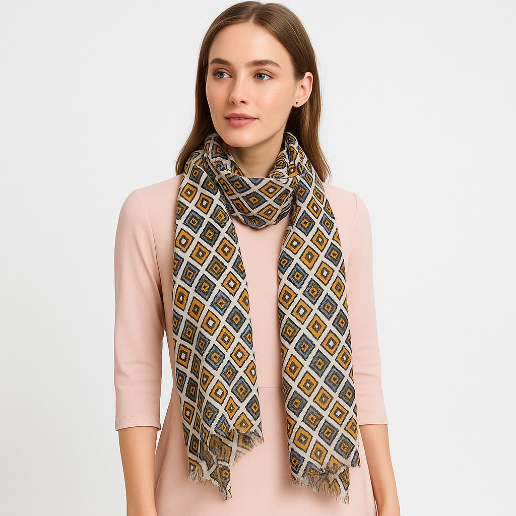Womens Viscose Print Scarf Lightweight Wraps MV515-1