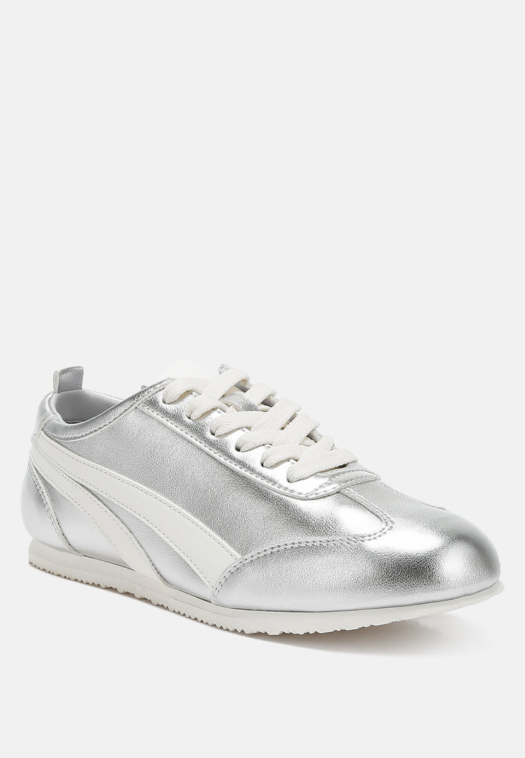 Montek Metallic Lace-Up Sneakers-1