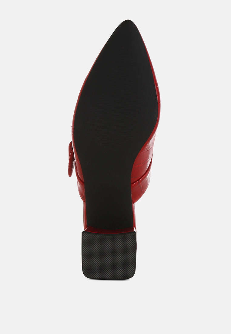 Pinacola Croco Buckle Strap Detail Mules-4