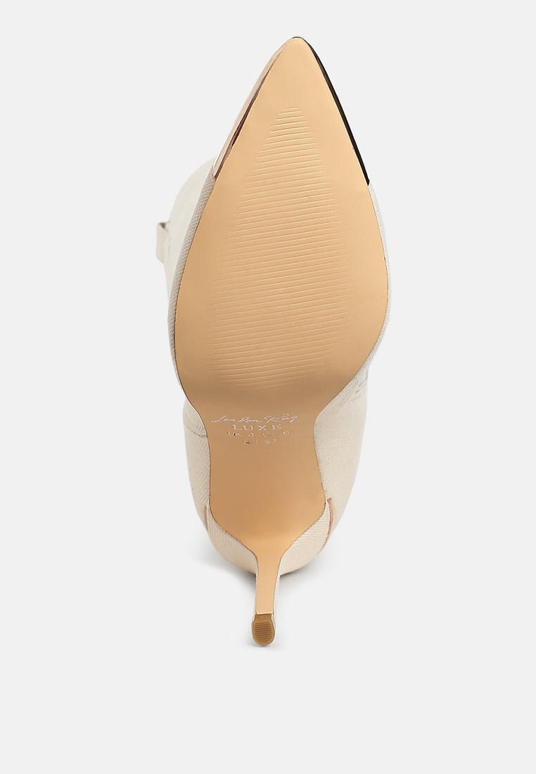 Ridda Metallic Cap Toe Denim Boots-4