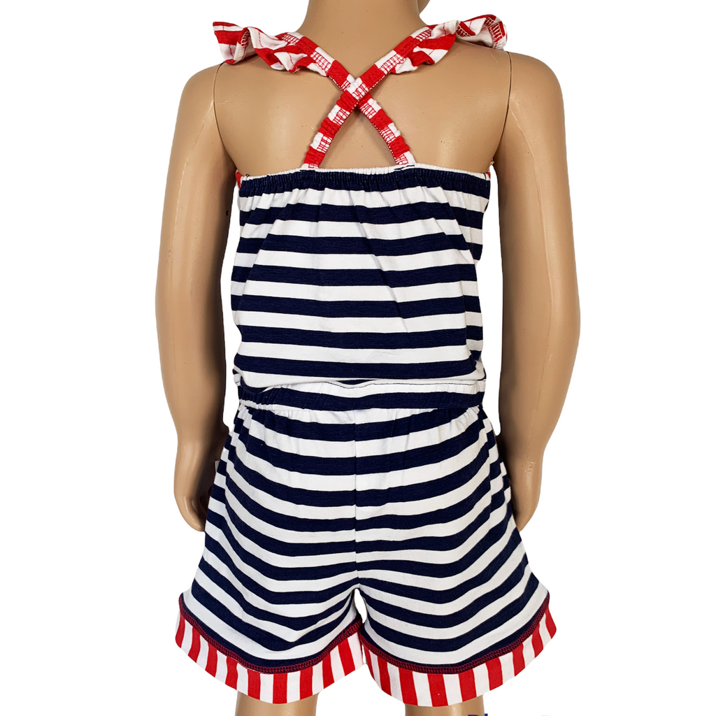 AnnLoren Girls Anchors Away Nautical Jumpsuit Summer Romper-3