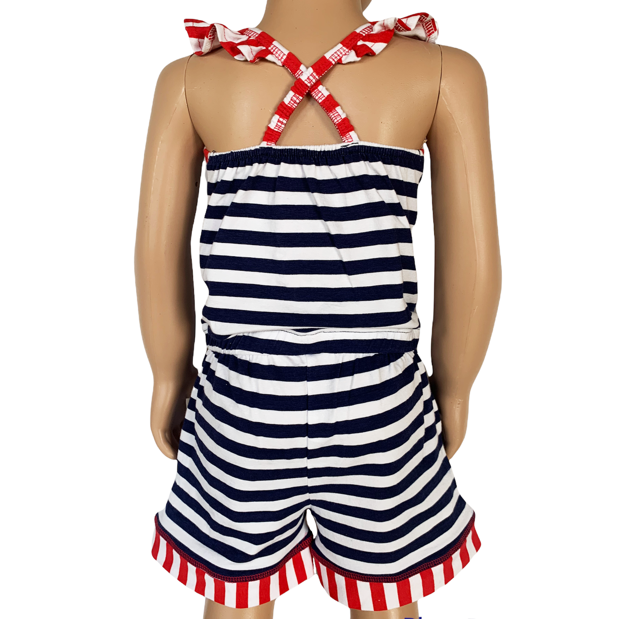 AnnLoren Girls Anchors Away Nautical Jumpsuit Summer Romper-3