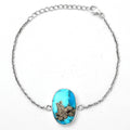 Natural Kingman Turquoise With Pyrite Bracelet B-1023 SDB2826-0