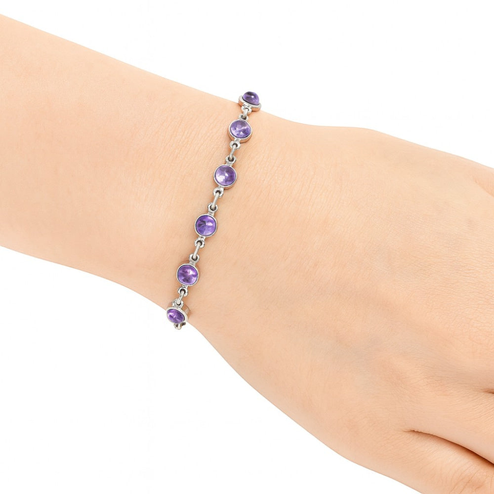 Natural Amethyst Cab - Brazil Bracelet B-1001 SDB5285-0