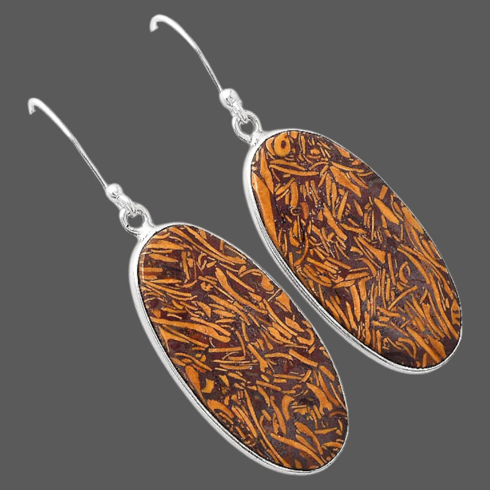 Natural Coquina Fossil Jasper India Earrings E-1001 SDE88303-2