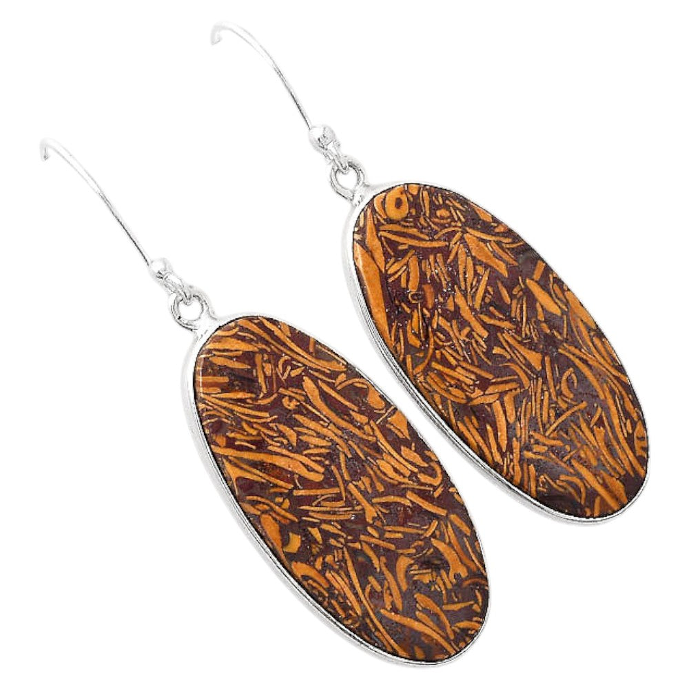 Natural Coquina Fossil Jasper India Earrings E-1001 SDE88303-1