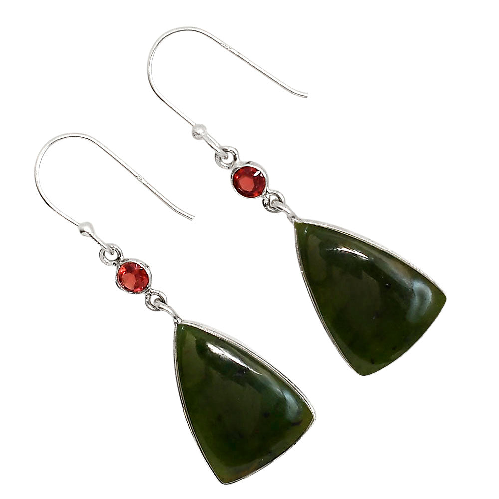 Chrome Chalcedony and Garnet Earrings E-1002 SDE91694-0