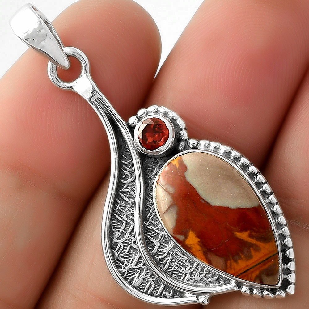 Natural Noreena Jasper & Garnet Pendant P-1467 SDP109645-0