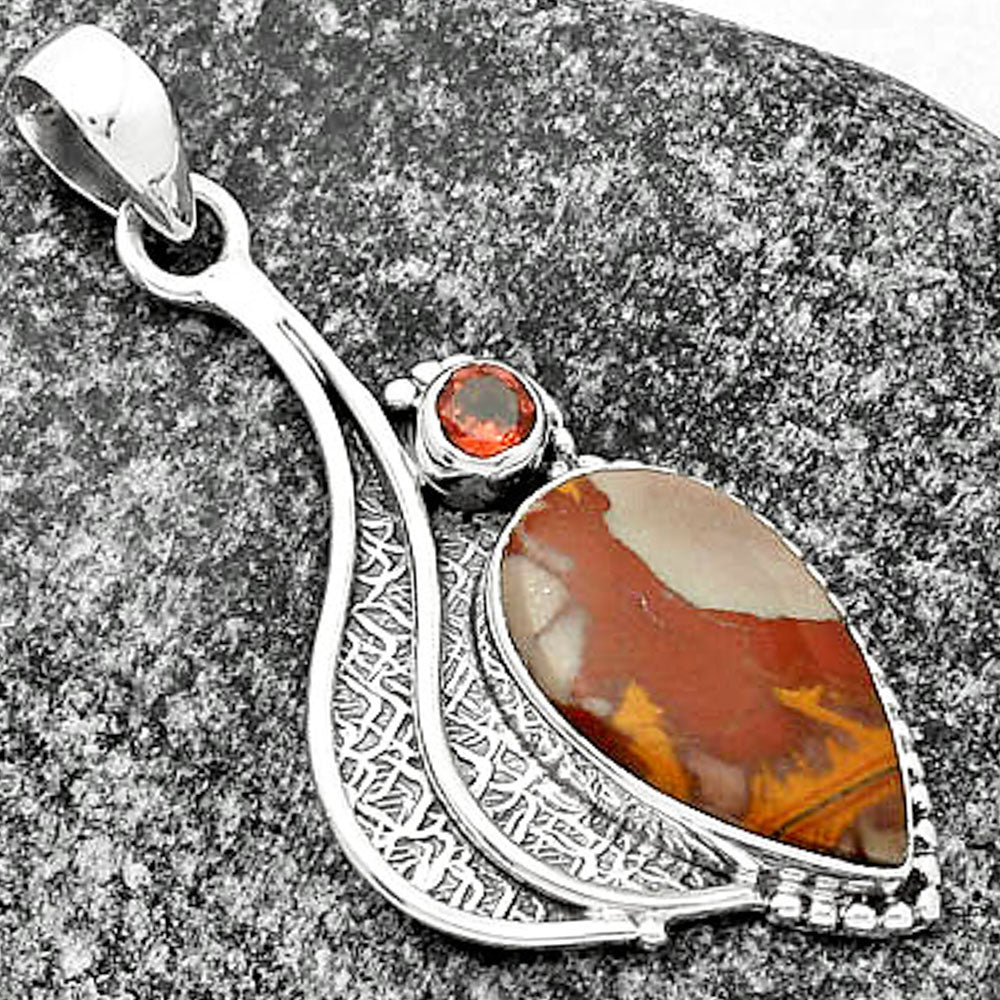 Natural Noreena Jasper & Garnet Pendant P-1467 SDP109645-2