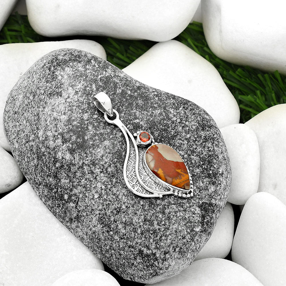Natural Noreena Jasper & Garnet Pendant P-1467 SDP109645-1