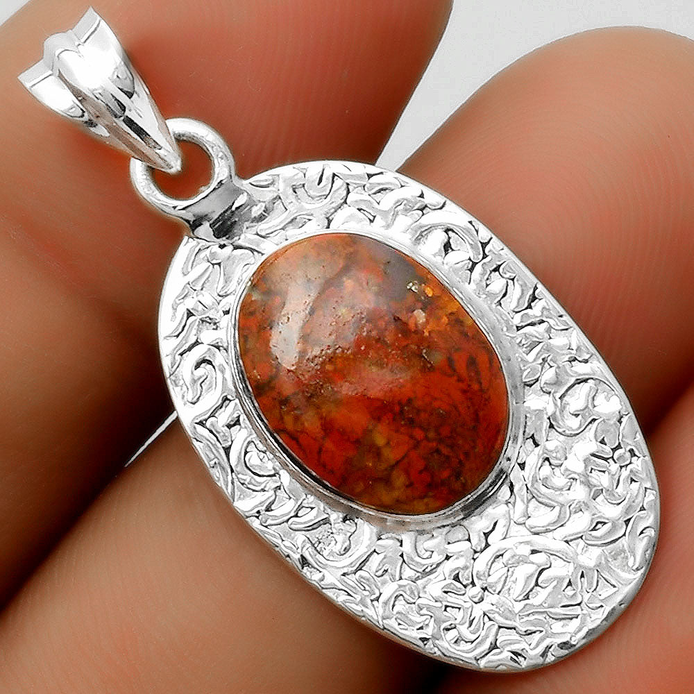 Natural Red Moss Agate Pendant P-1392 SDP112708-0