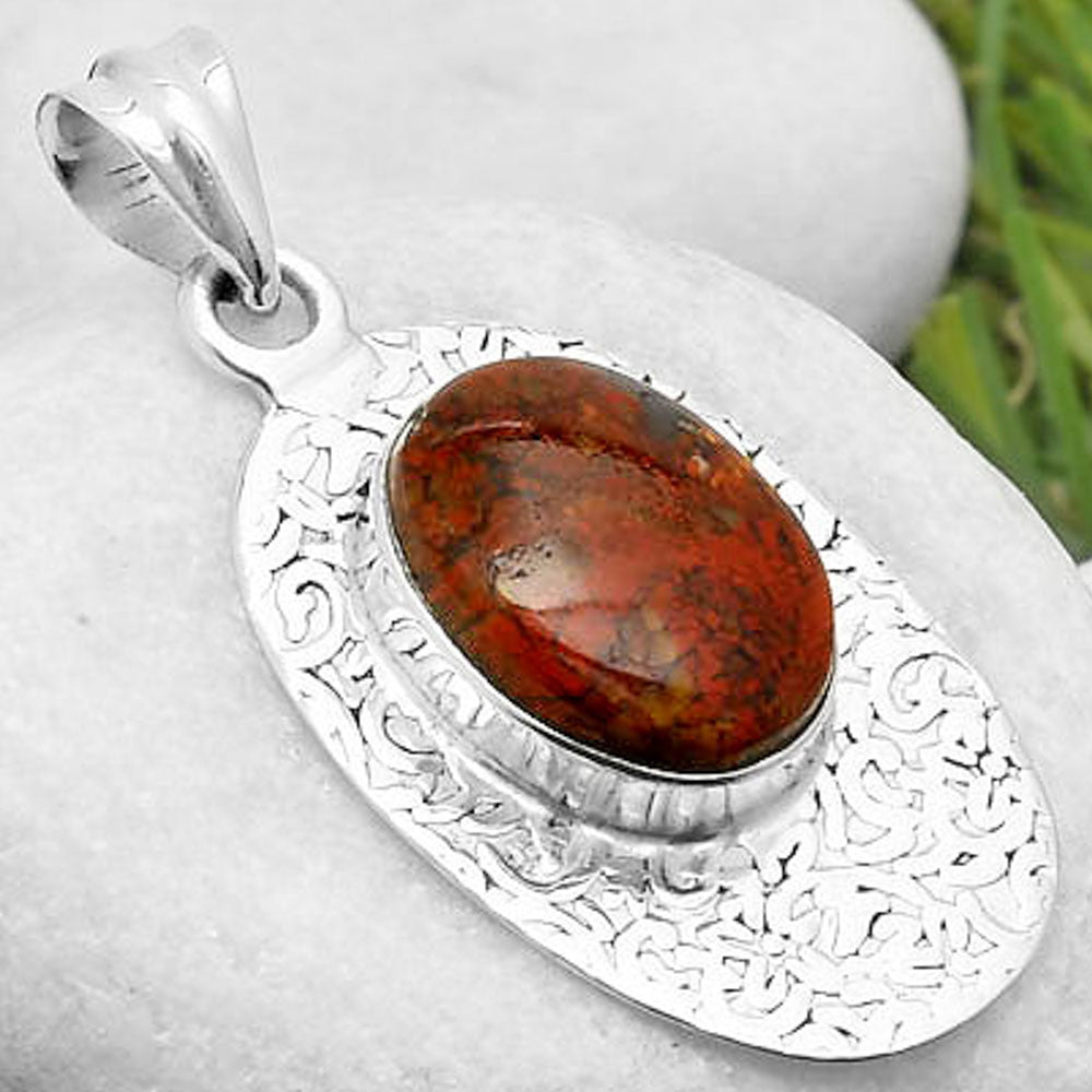 Natural Red Moss Agate Pendant P-1392 SDP112708-2