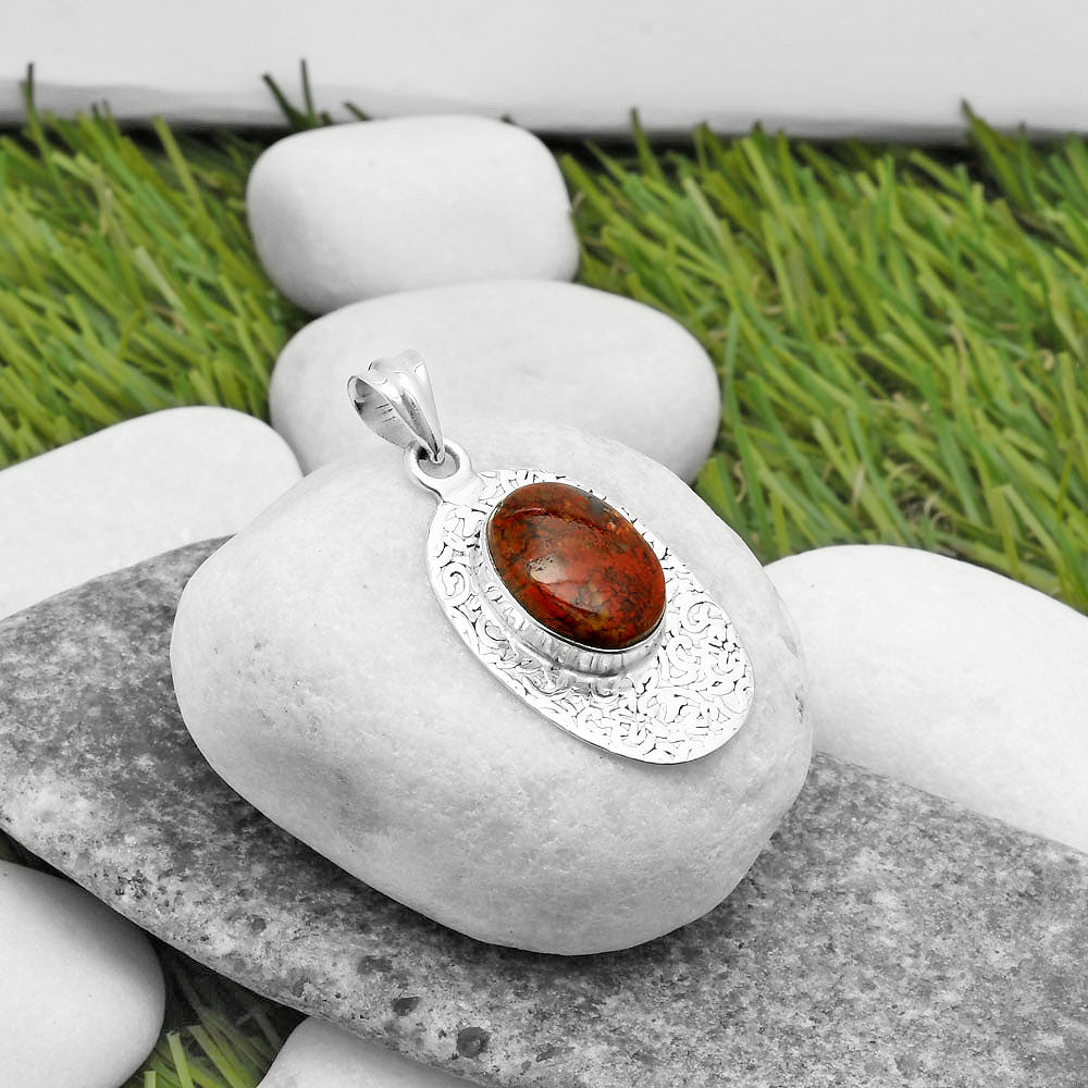 Natural Red Moss Agate Pendant P-1392 SDP112708-1