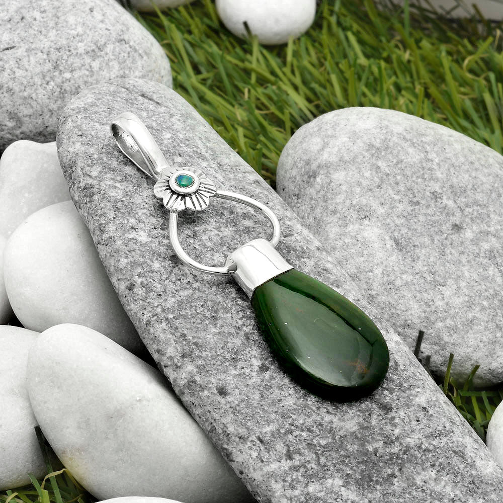 Chrome Chalcedony & Ethiopian Opal Pendant P-1583 SDP117117-1
